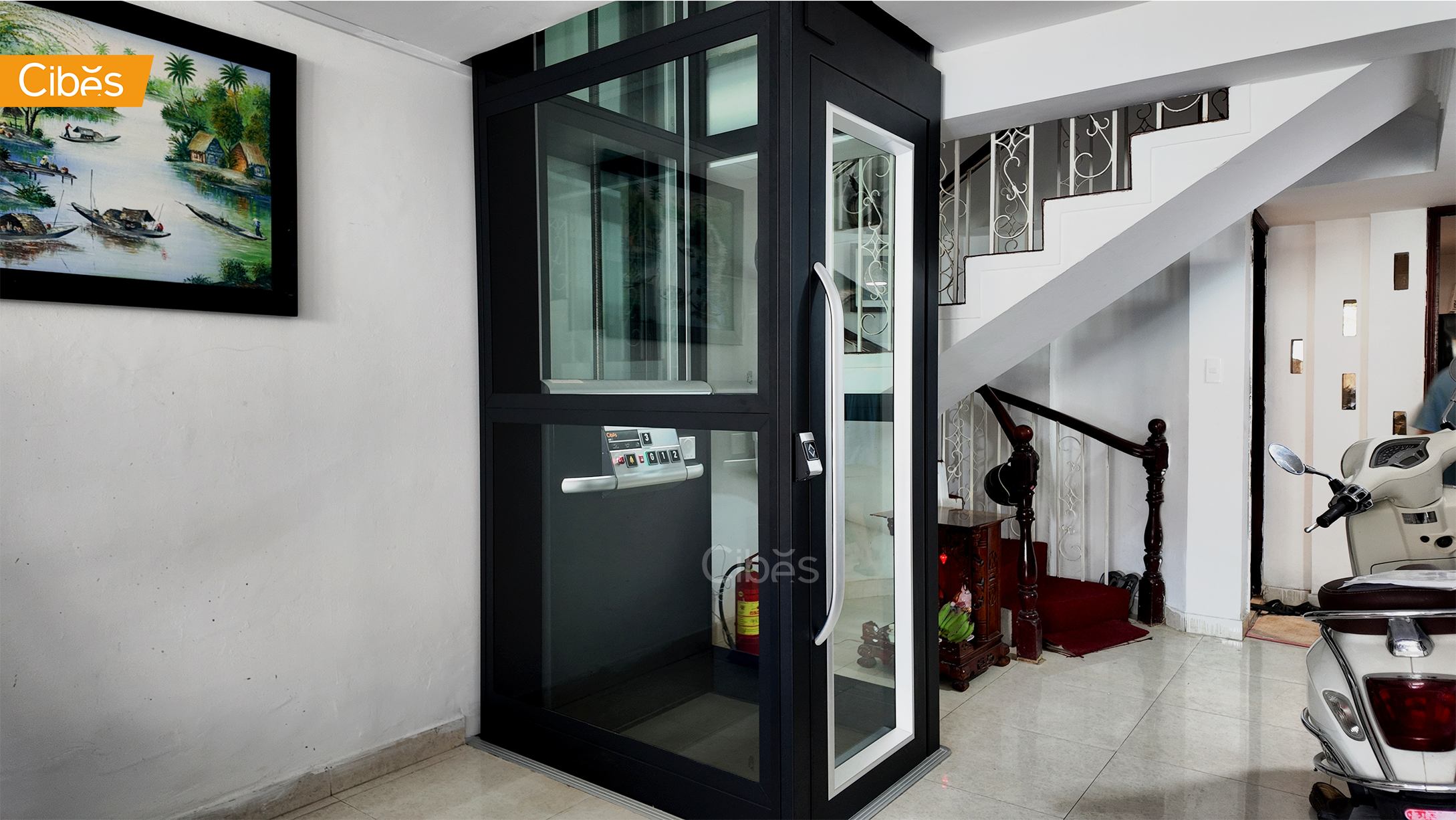 Phường Tân Định, TP.HCM - Thang máy Cibes Uno lắp cho nhà phố đã ở lâu năm4